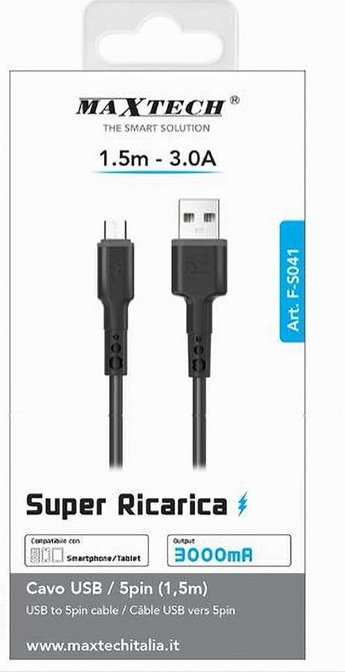 CAVO USB/MICRO USB 1.5MT 3 A SUPER RICARICA TRASFERIMENTO DATI SMARTPHONE F-S041 - 4