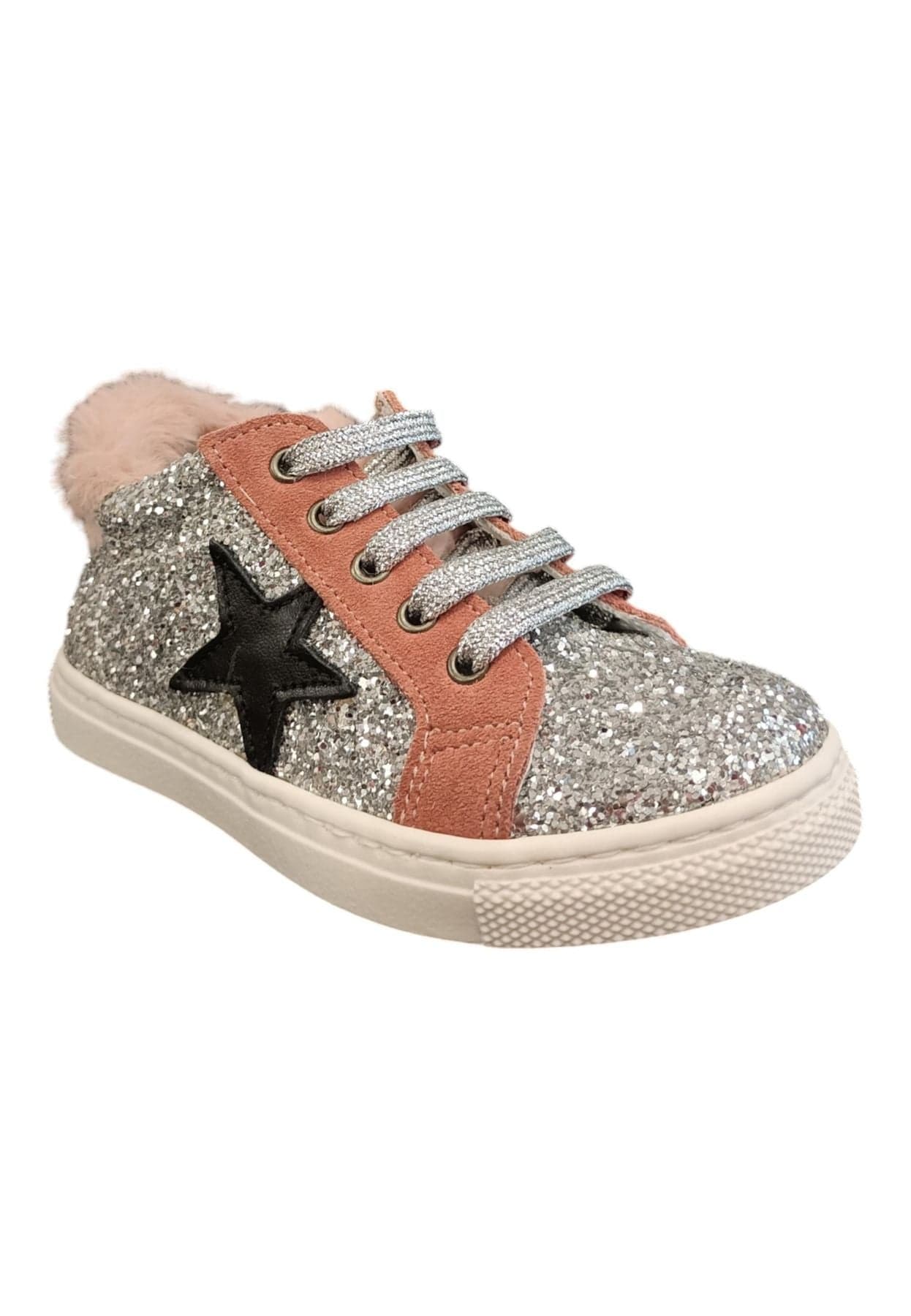 Scarpe sneakers Bambine e ragazze platis P2422  glitter argento-rosa laccio in Sneaker casual Scarpetteria Gica - Trani, commercioVirtuoso.it
