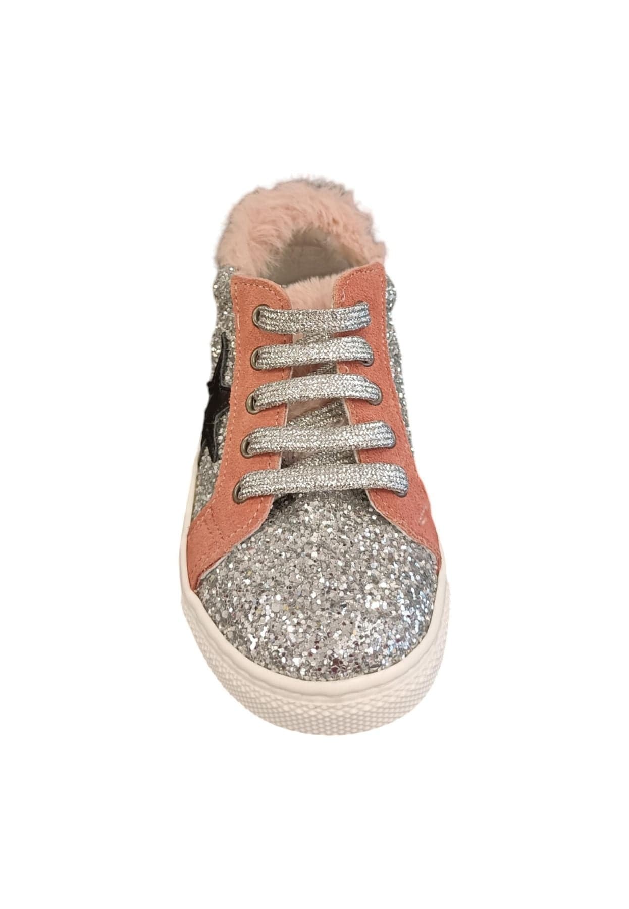 Scarpe sneakers Bambine e ragazze platis P2422  glitter argento-rosa laccio in Sneaker casual Scarpetteria Gica - Trani, commercioVirtuoso.it