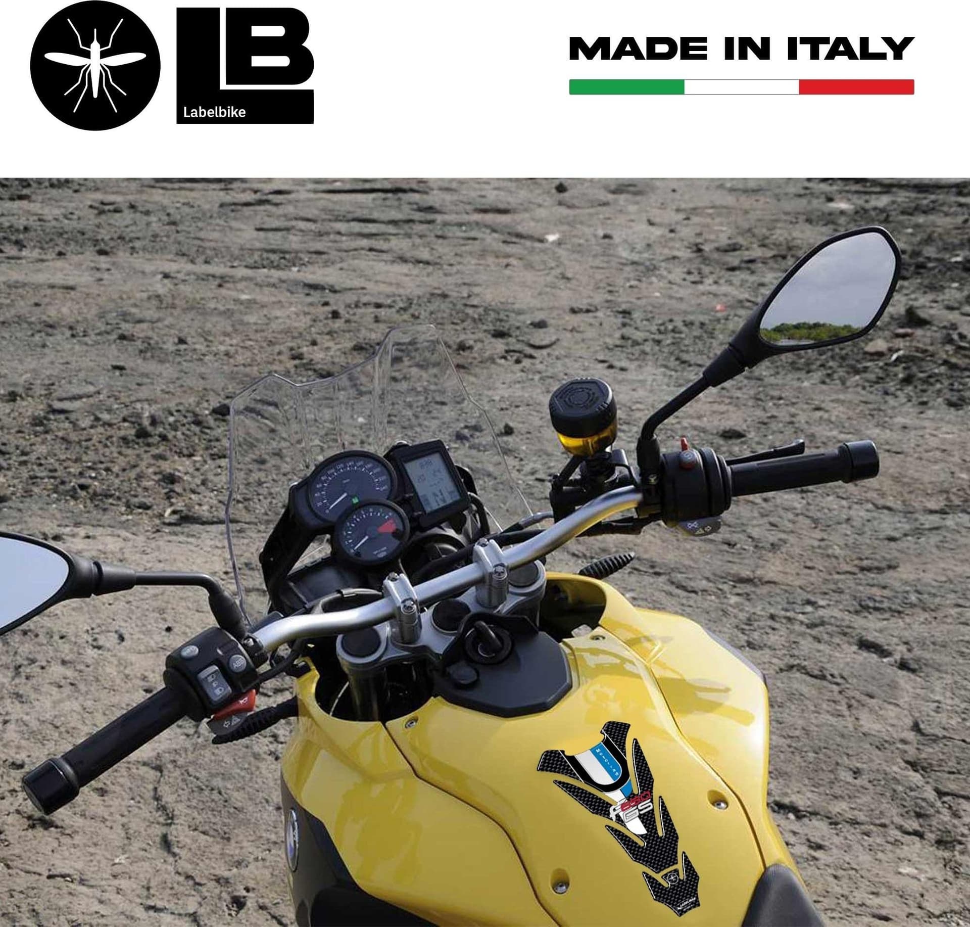 Paraserbatoio Adesivo Resina 3D Carbonio compatibile con Bmw F650 Gs F650gs - 3