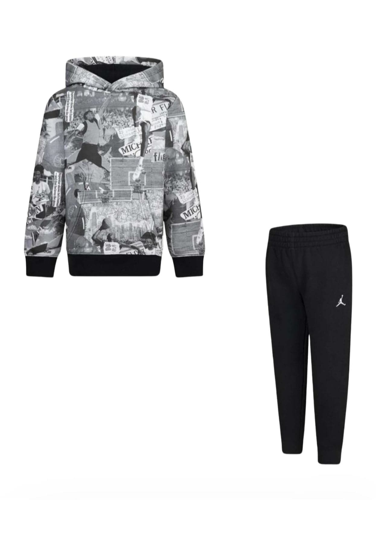 Tuta Nike Jordan Bambini con Cappuccio Bianco Grigio Nero - Cotone Felpato in Abiti Scarpetteria Gica - Trani, commercioVirtuoso.it