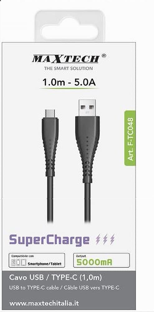 CAVO USB A TYPE-C 1MT 5000MA SUPERCHARGE RICARICA DATI SMARTPHONE TABLET F-TC048 - 4
