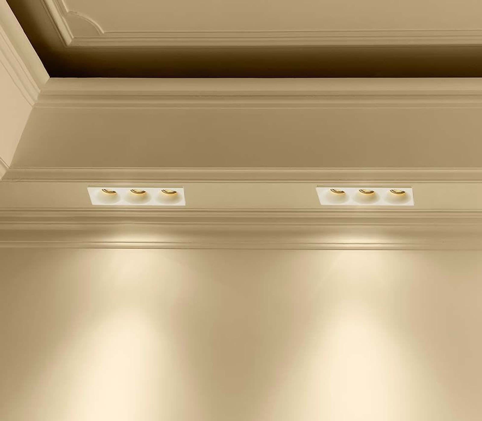 PORTA FARETTO IN GESSO A SCOMPARSA 3 LED FORI DA INCASSO SOFFITTO VERNICIABILE - 6
