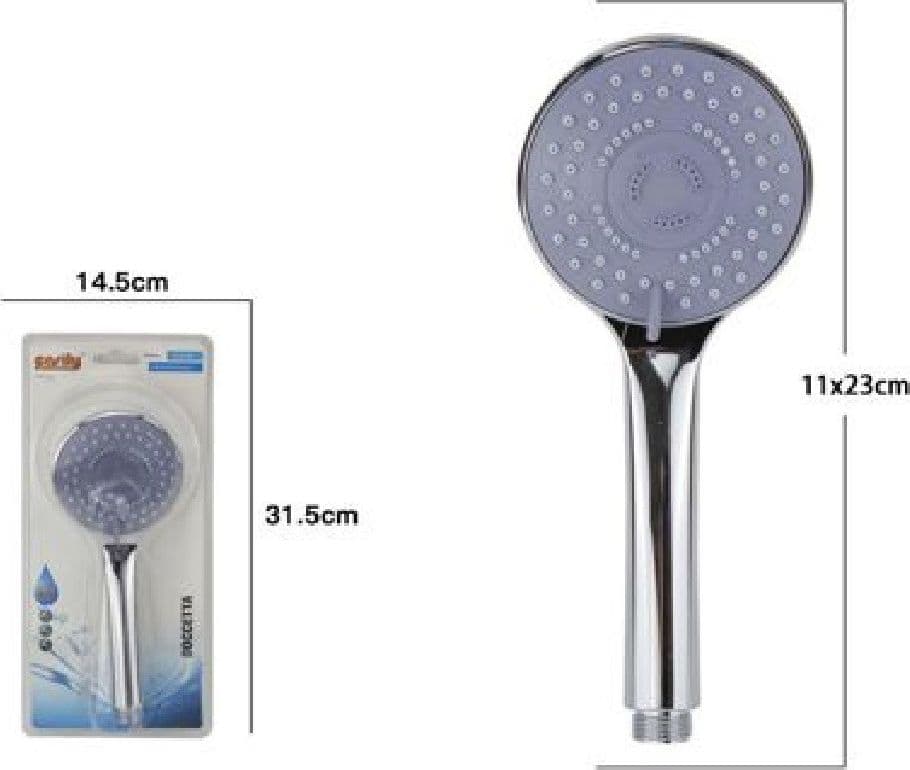 DOCCETTA SOFFIONE DOCCIA CORNETTA DOCCINO MODERNO BAGNO 11X23CM MULTIGETTO 59564 - 2
