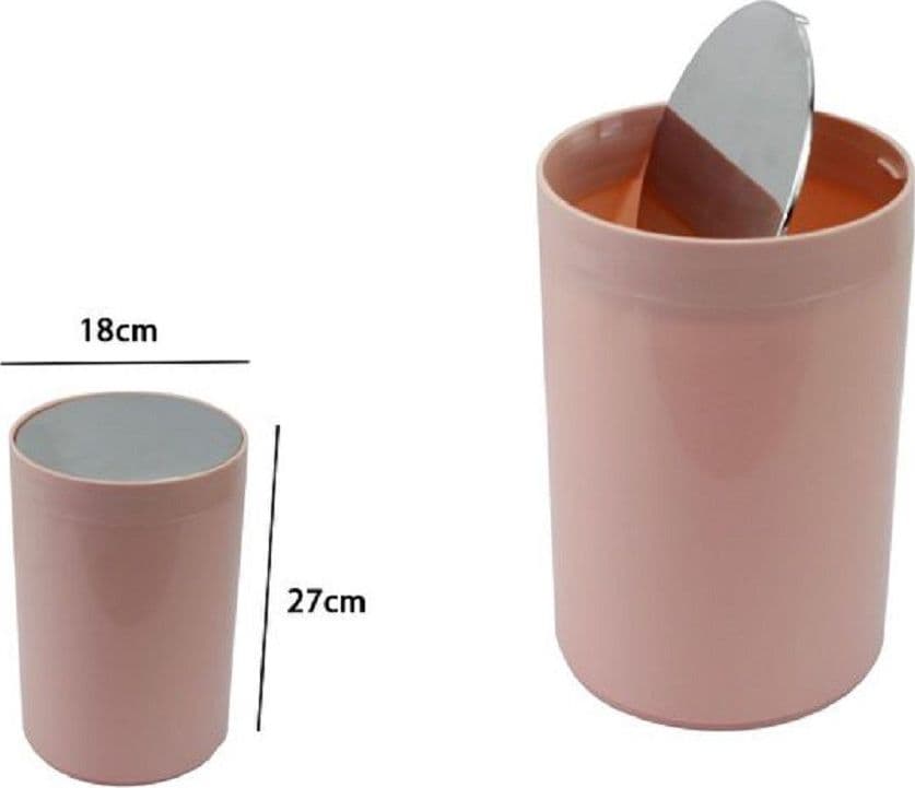 PATTUMIERA CESTINO SECCHIO RIFIUTI ROSA ACCESSORIO BAGNO COPERCHIO BASCULANTE 79873 - 2