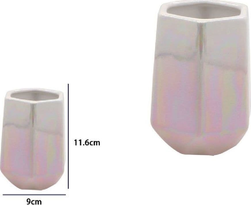 BICCHIERE PORTA SPAZZOLINI ESAGONALE EFFETTO VISIVO ACCESSORI ARREDO BAGNO 79940 - 2