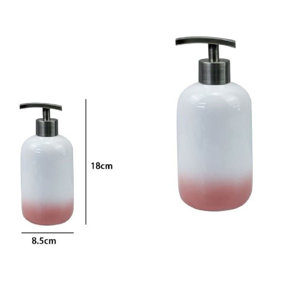 DISPENSER PORTA SAPONE LIQUIDO BIANCO ROSA ACCESSORI BAGNO MODERNO ARREDO 59906 - 2