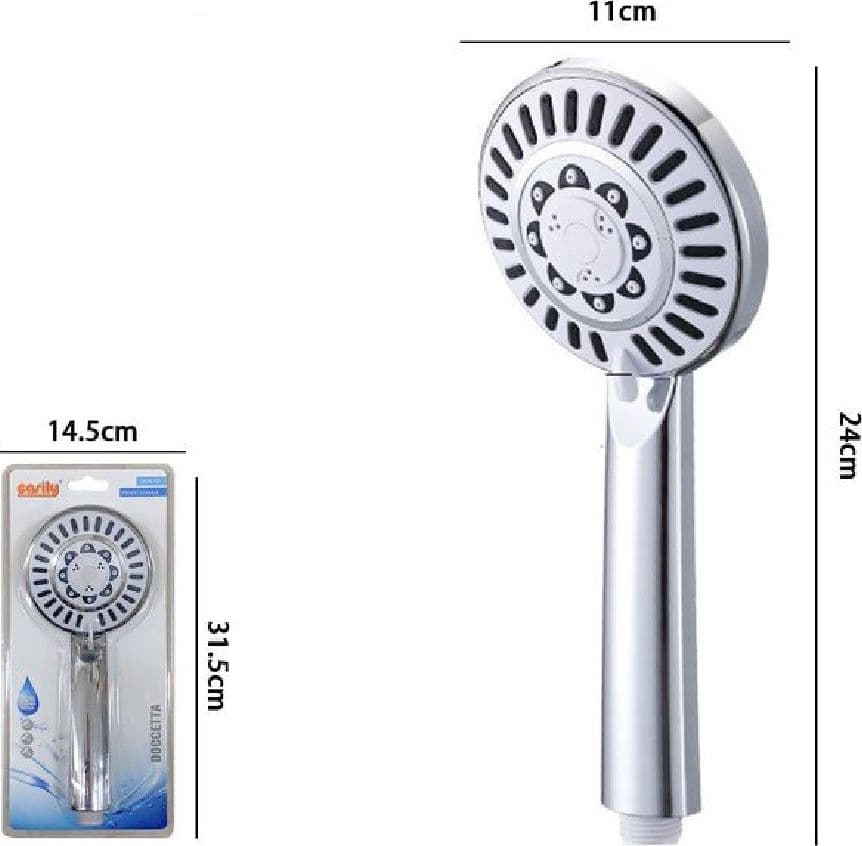 DOCCETTA DOCCINO SOFFIONE DOCCIA CORNETTA MODERNO BAGNO MULTIGETTO 24X11CM 52307 - 2
