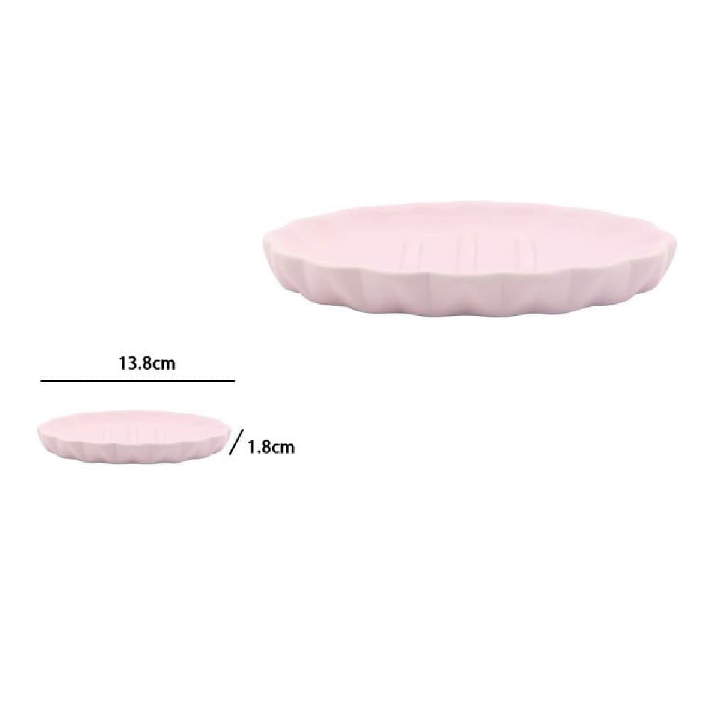 PIATTO PIATTINO PORTA SAPONE SAPONETTA ACCESSORI ARREDO BAGNO ROSA DECORATA 79948 - 2