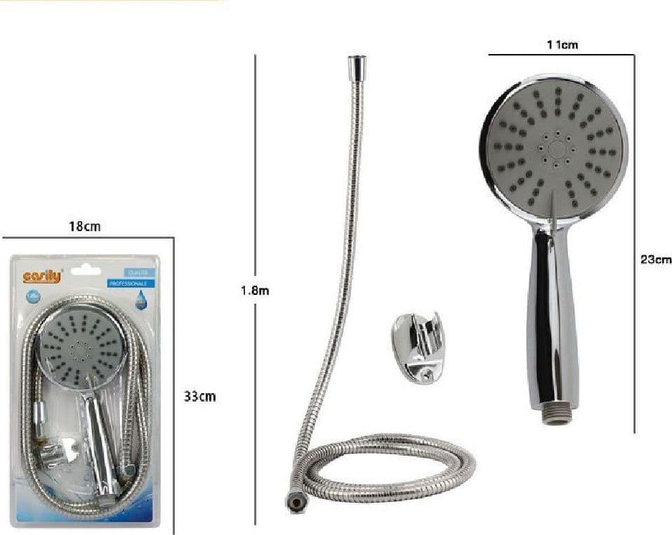 KIT DOCCETTA DOCCINO BAGNO TONDO SOFFIONE DOCCIA CON LACCIO 1,8MT STAFFA 69049 - 2