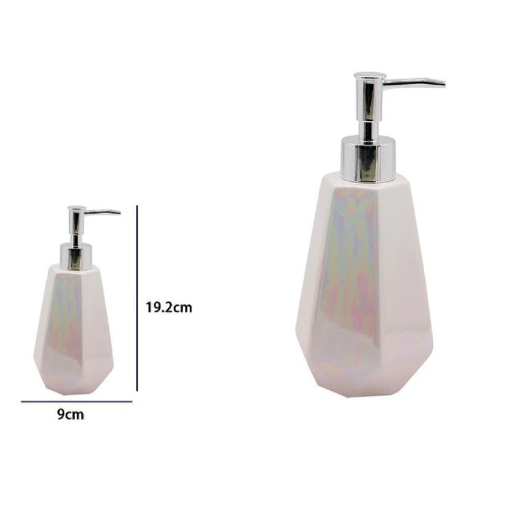 DISPENSER SAPONE LIQUIDO ESAGONALE EFFETTO VISIVO ACCESSORI ARREDO BAGNO 79939 - 2