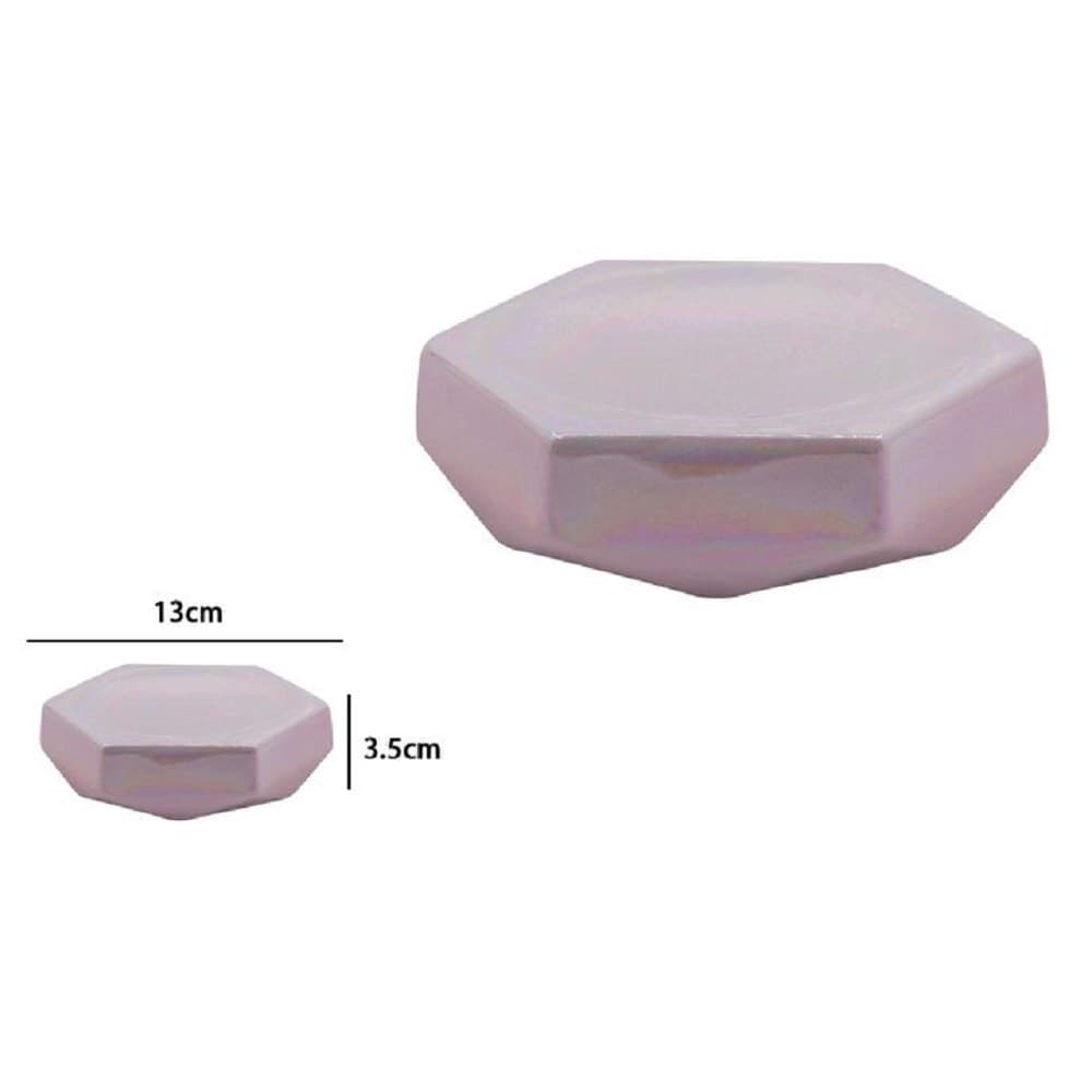 PIATTINO PER SAPONE ESAGONALE EFFETTO VISIVO PORTASAPONETTA ACCESSORI BAGNO 79941 - 2