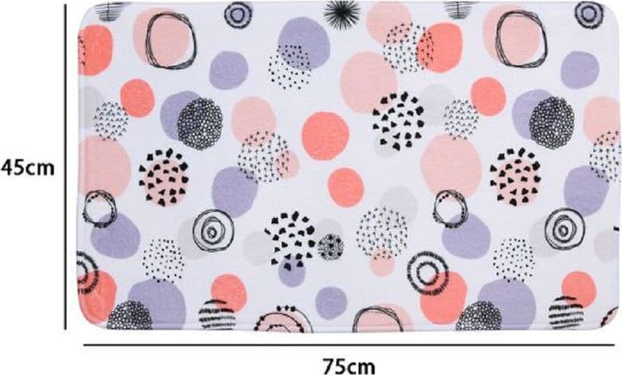 TAPPETO TAPPETINO PER BAGNO ARREDO CON FANTASIA A SFERE ASTRATTE 45X75 CM 87088 - 2