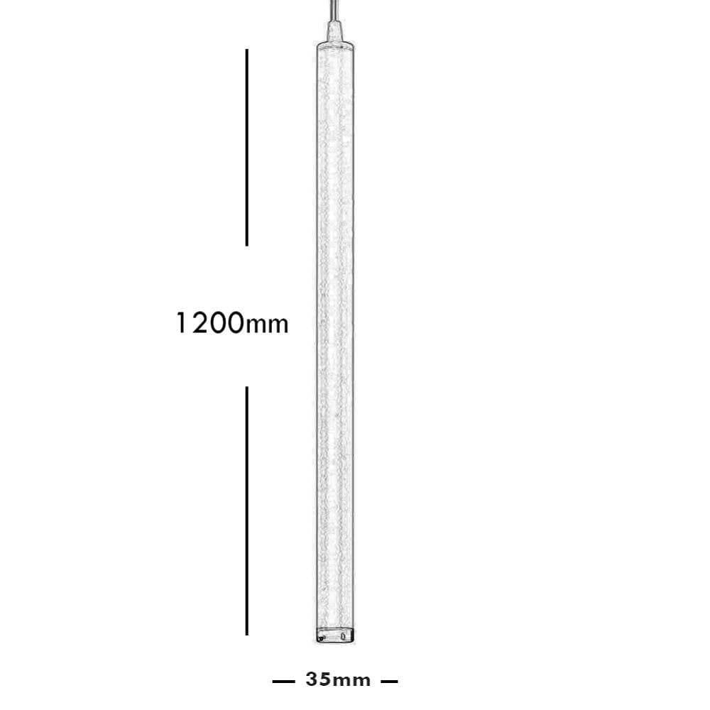 LAMPADA MODERNA SOSPENSIONE 120CM SLIM TONDO LED 5WATT LUCE 3000K CUCINA PUB BAR - 5