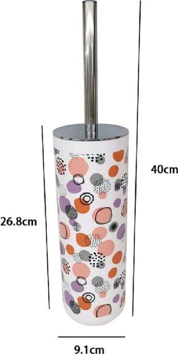 PORTASCOPINO A CILINDRO 9.1X26.8CM SCOPINO BAGNO WC TOILETTE SFERE ASTRATTE 87085 - 2