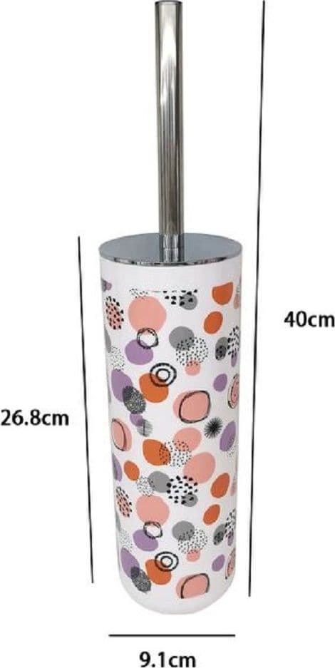 PORTASCOPINO A CILINDRO 9.1X26.8CM SCOPINO BAGNO WC TOILETTE SFERE ASTRATTE 87085 - 2