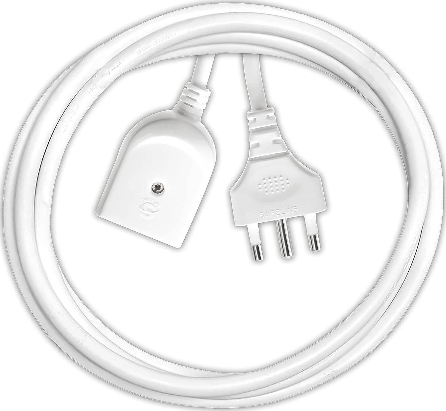 CAVO PROLUNGA ELETTRICA DA 3 METRI CON SPINA DA 16A PRESA BIPASSO 10A 16A BIANCO - 4