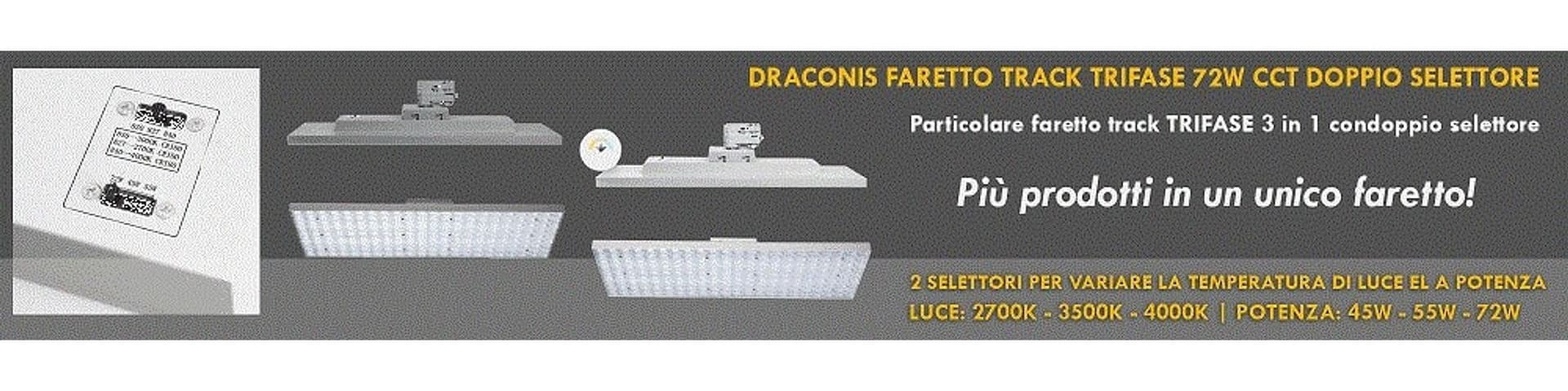 FARETTO TRACK LED CCT 72W BINARIO TRIFASE 3IN1 DIMMERABILE 3 TEMPERATURE LUCE 230V - 7