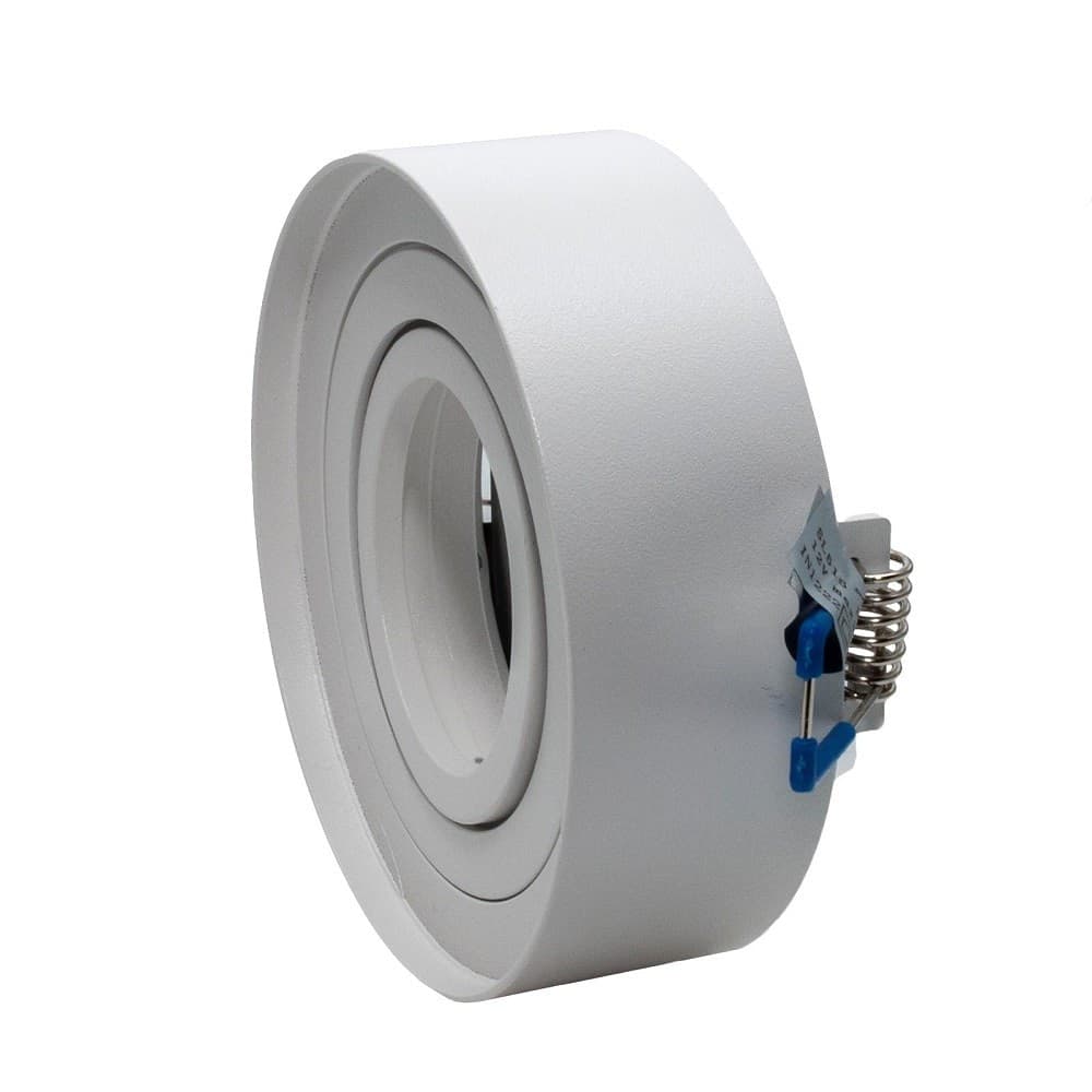 PORTAFARETTO ORIENTABILE TONDO INCASSO ESTERNO 85MM LUCE LAMPADE LED GU10 GU5.3 - 10