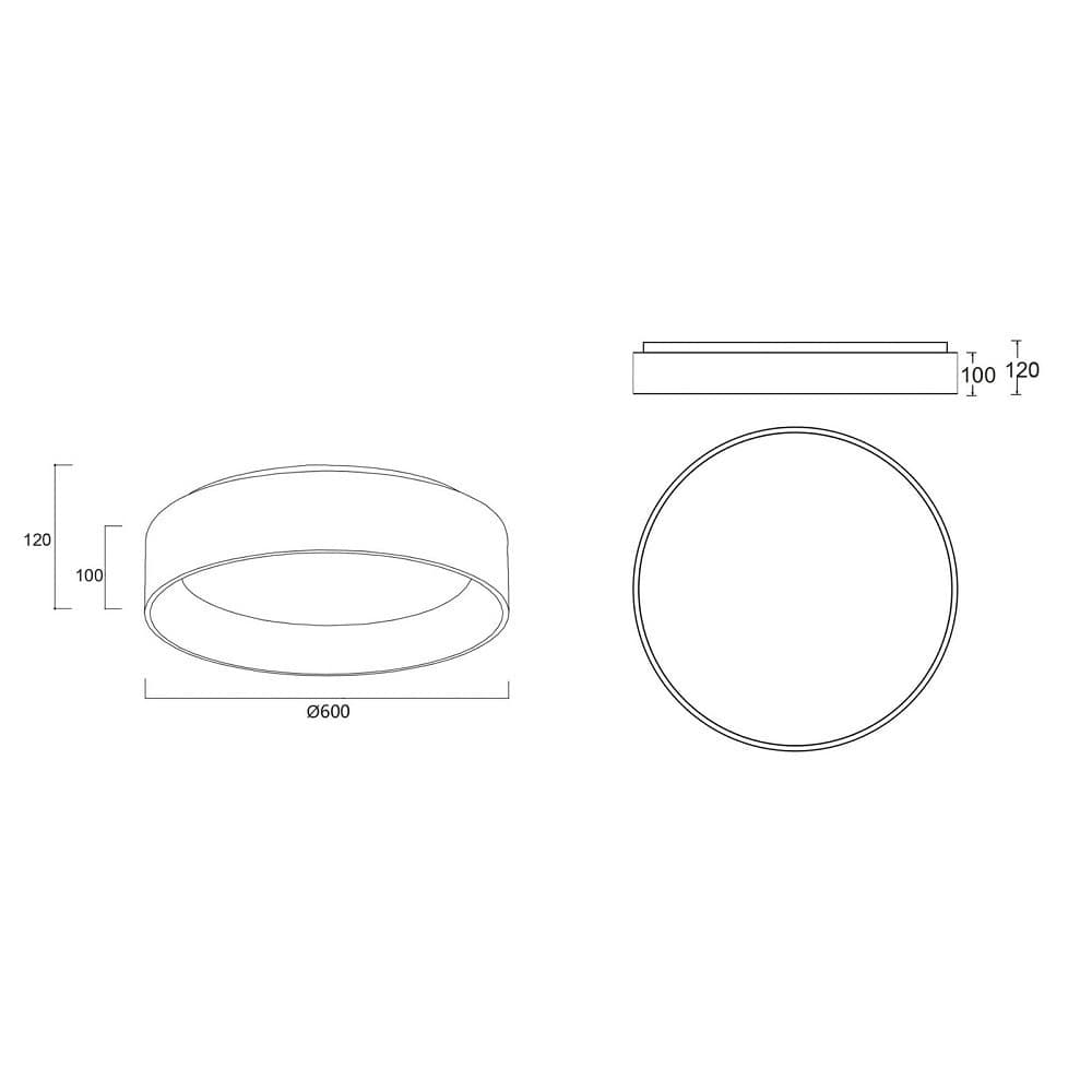 PLAFONIERA TONDA LAMPADA SOFFITTO PARETE LED 42W CCT 3000K 4000K LUCE 60CM 230V - 9