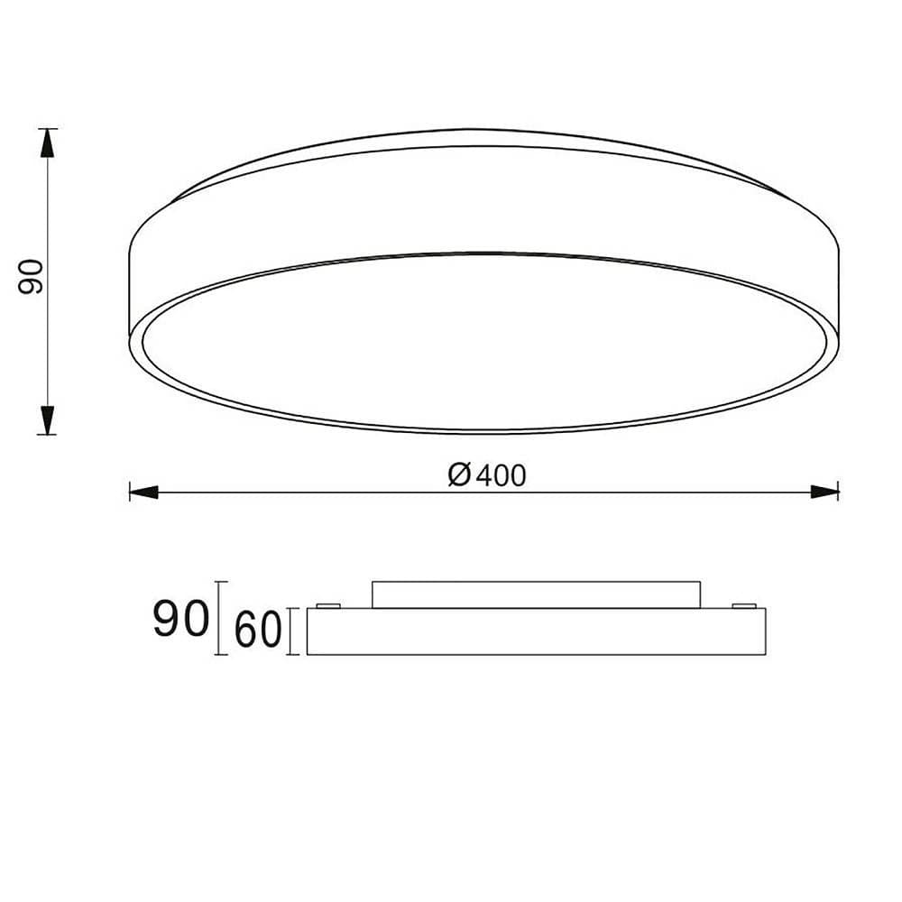 PLAFONIERA TONDA LED 42W CCT 3000K 4000K LAMPADA SOFFITTO PARETE LUCE 3200LM 40CM - 8
