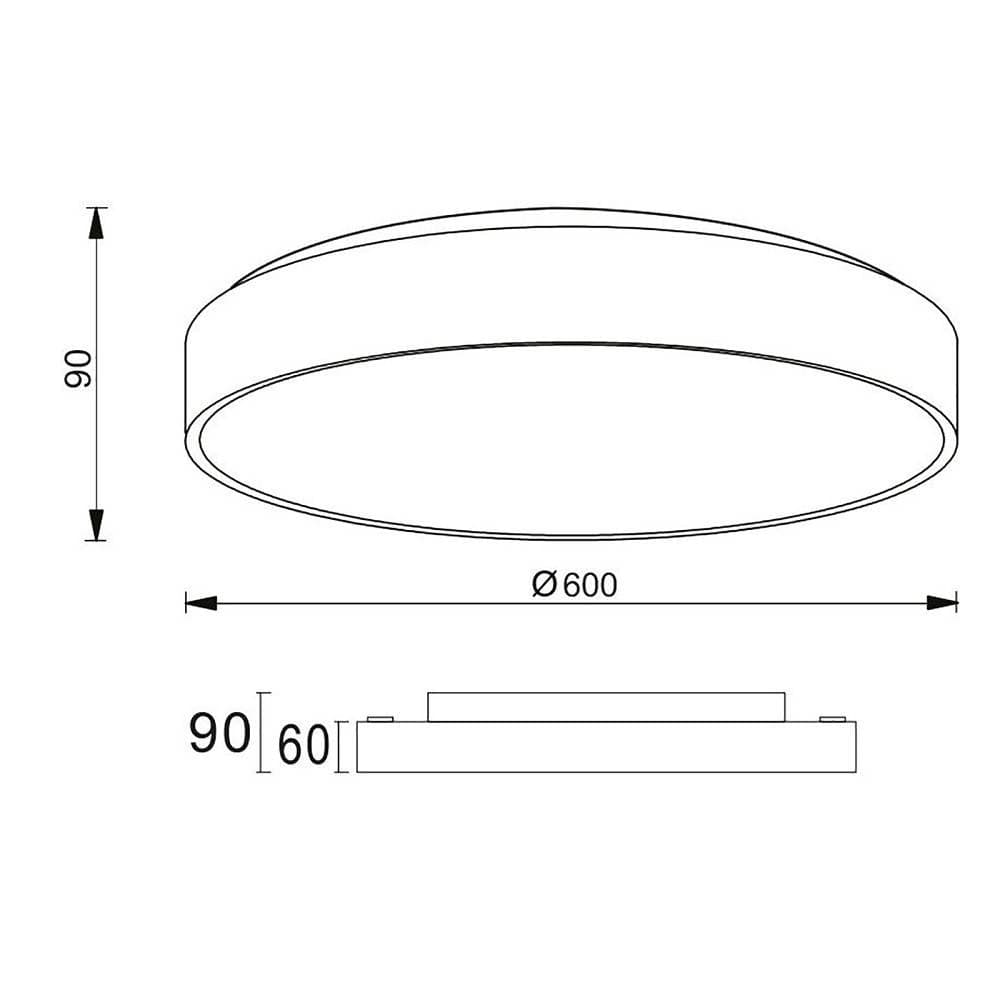 PLAFONIERA MODERNA TONDA LED 65W CCT 3000K 4000K LAMPADA SOFFITTO MURO LUCE 60CM - 8
