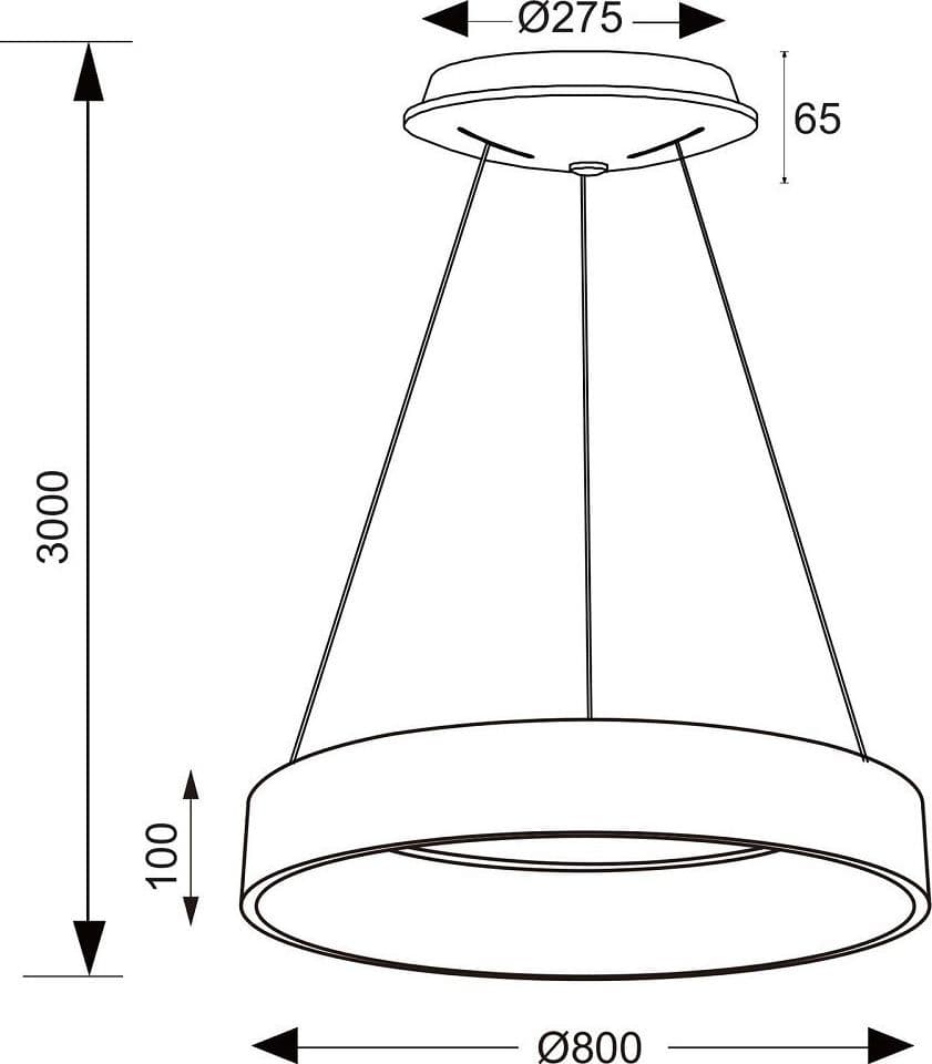 LAMPADA SOSPENSIONE LED 60W CCT PENDENTE CERCHIO LAMPADARIO MODERNO LUCE 230V 80CM - 8