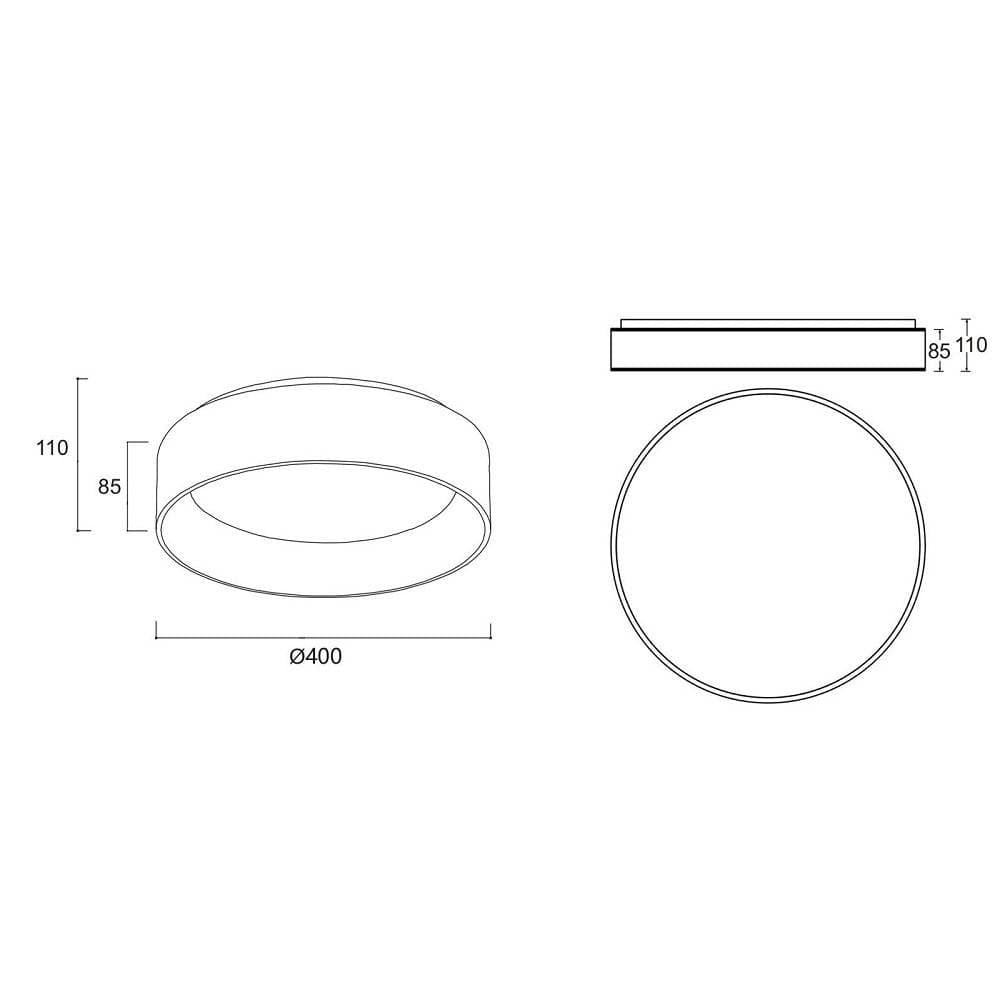 PLAFONIERA TONDA LED 30 W CCT 3000K 4000K LAMPADA SOFFITTO PARETE MURO LUCE 40CM - 9
