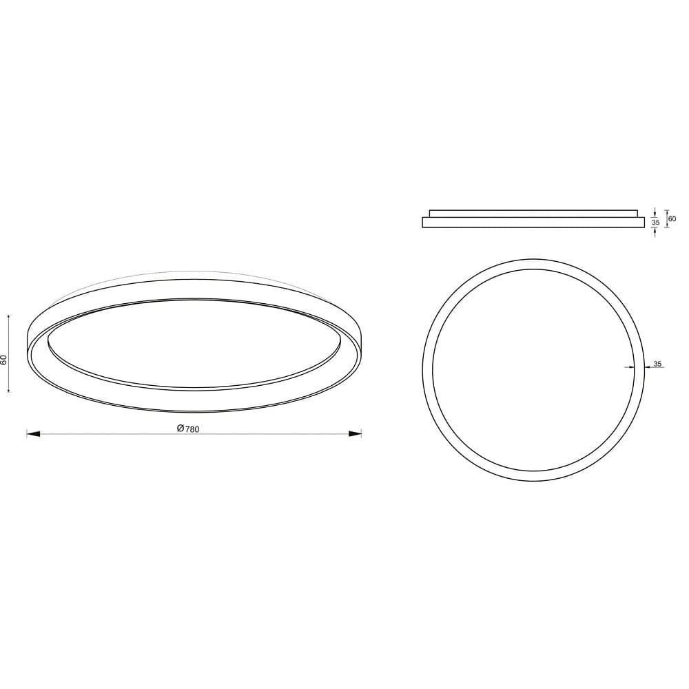 PLAFONIERA MODERNA TONDA LED CCT 60 W 3000K 4000K SOFFITTO LAMPADA PARETE 80 CM - 9