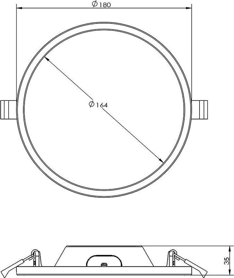 PLAFONIERA TONDA MODERNA INCASSO 18 CM FARETTO PANNELLO LED 12 W LUCE CALDA 230V - 5