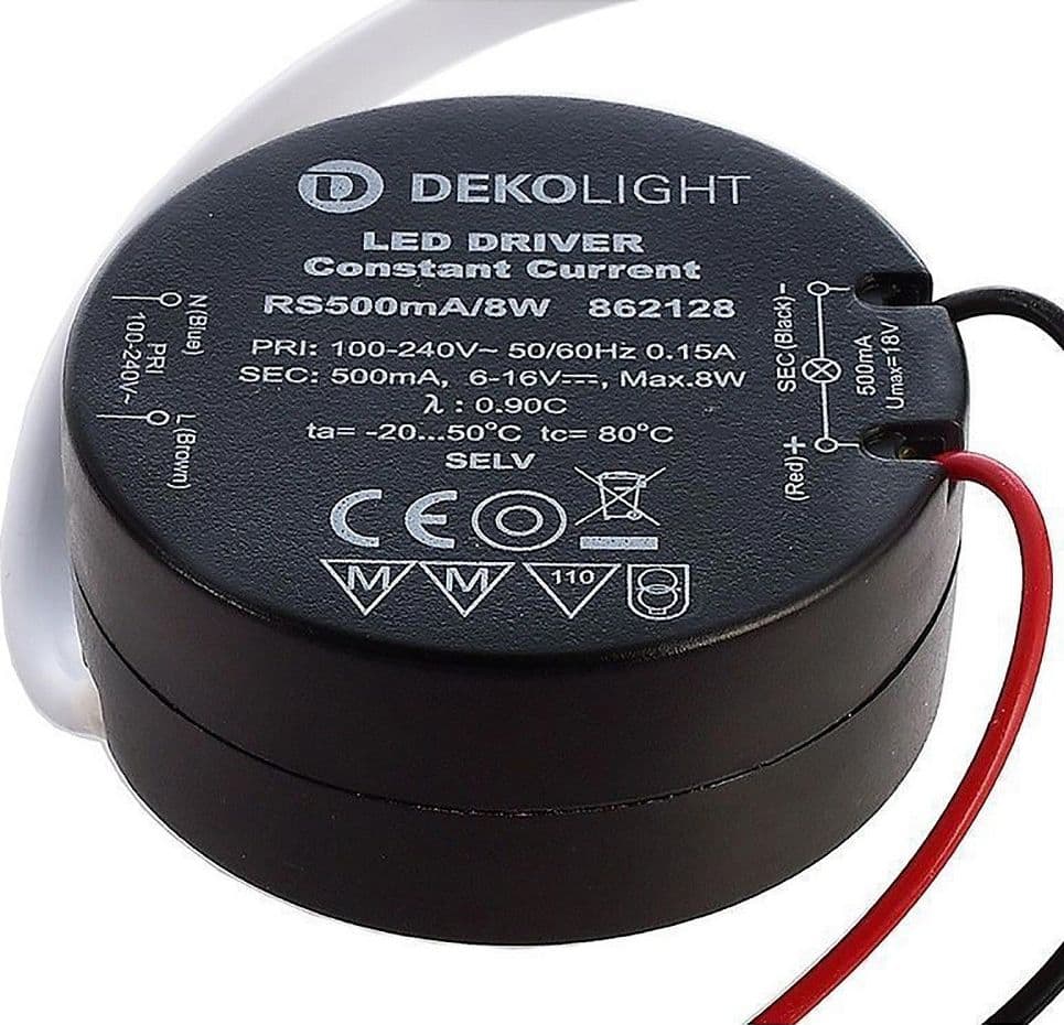 TRASFORMATORE LED DRIVER MINI ALIMENTATORE LUCI STRISCE 8WATT 6V-16V 500MA 230 V - 3