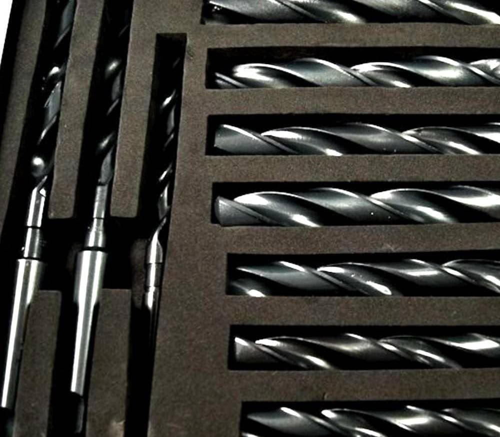 SET 10 PUNTE ELICOIDALE DA 14 A 23 MM FRESE FERRO LEGNO PER TRAPANO IN VALIGETTA - 5