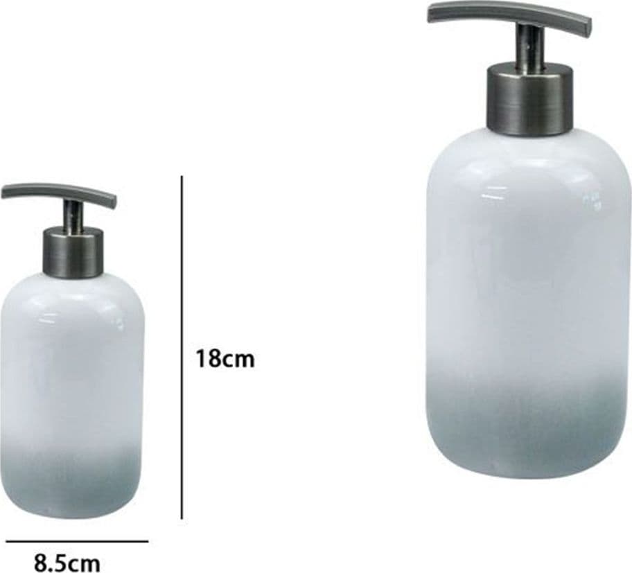DISPENSER PORTASAPONE LIQUIDO BIANCO GRIGIO ACCESSORI BAGNO MODERNO ARREDO 59914 - 2