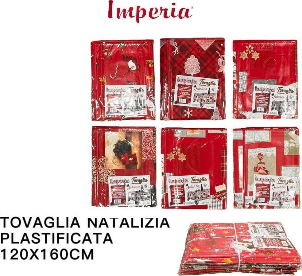 TOVAGLIA COPRITAVOLO NATALE PLASTIFICATA ANTIMACCHIA VARIE FANTASIE MIS. 120*160 - 5