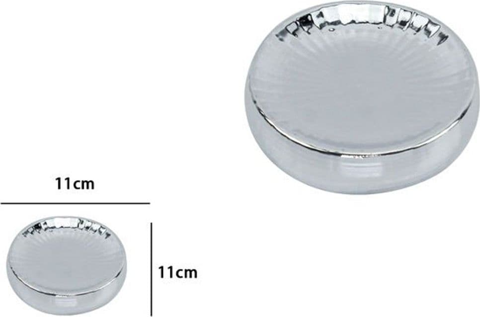 PIATTINO PORTA SAPONE ARGENTO PORTA SAPONETTA PER BAGNO ACCESSORI ARREDO 59924 - 2