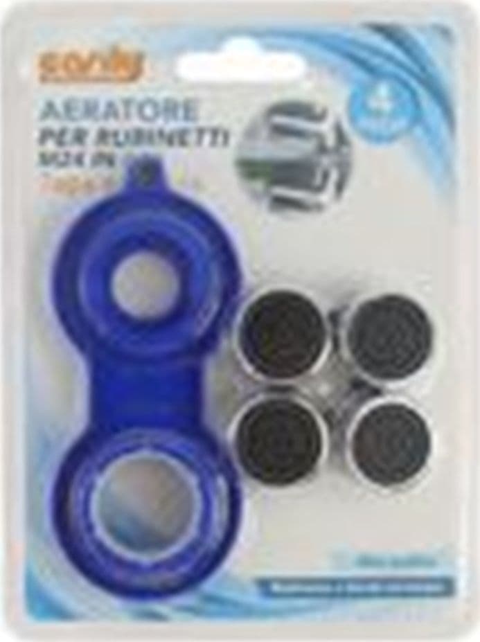 SET 4 PEZZI AERATORE PER RUBINETTO M24 IN ABS FILTRO ROMPIGETTO CON CHIAVE 59033 - 5