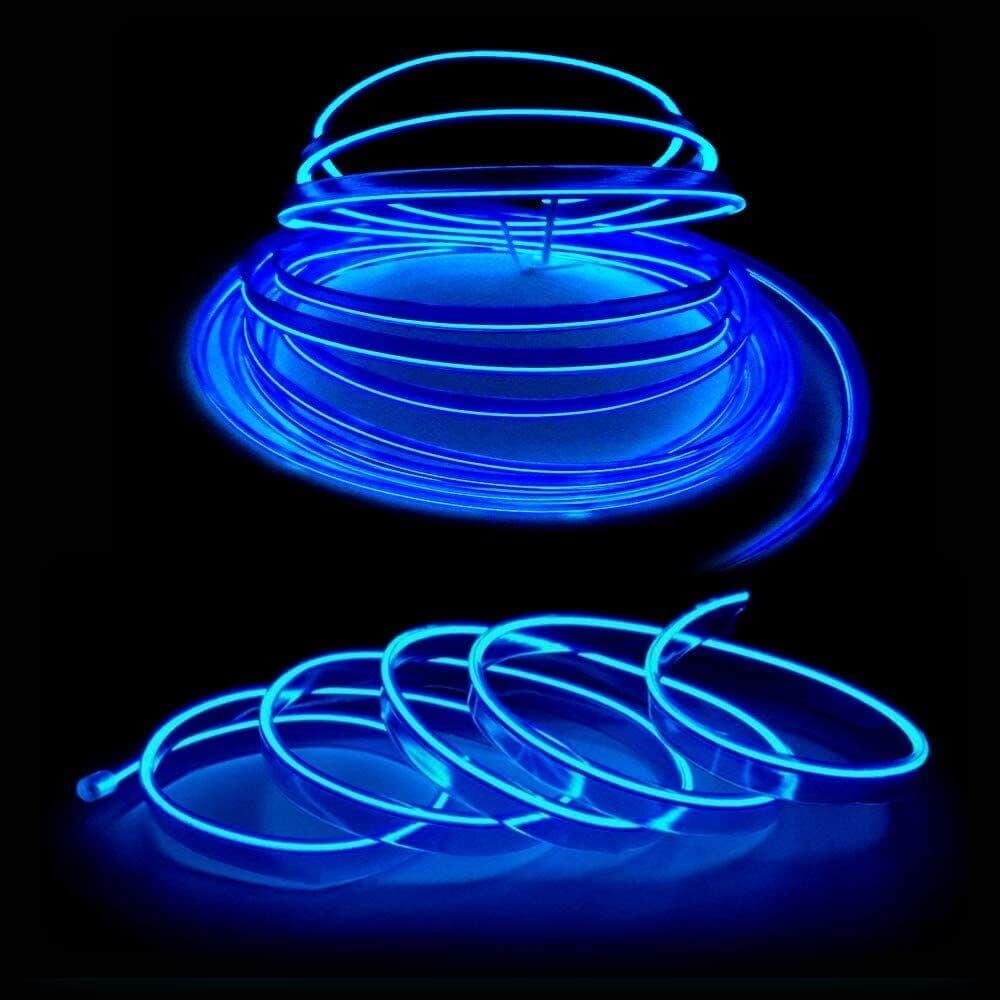 STRISCIA STRIP LED PER INTERNI AUTO A 12V FIBRA OTTICA LUCE DECORATIVA ATMOSFERA - 19