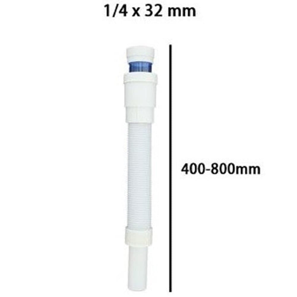 CANOTTO TUBO DI SCARICO FLESSIBILE ESTENSIBILE LAVABO LAVELLO 1/4 X 32 MM 10077 - 3