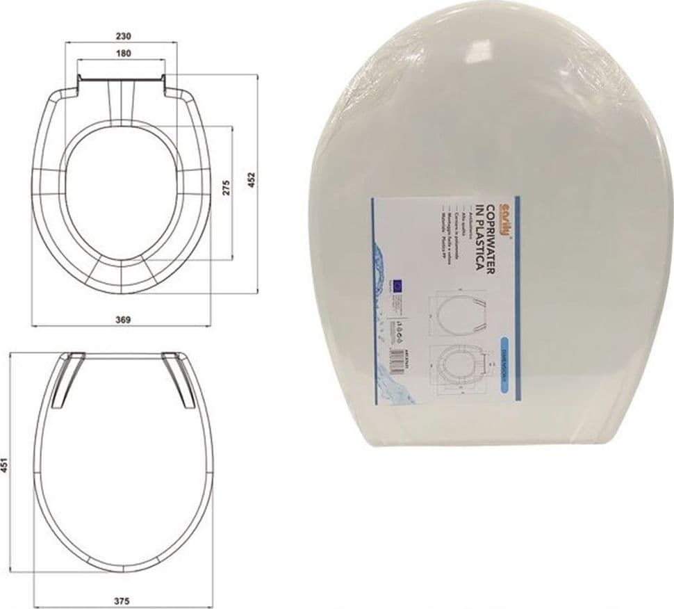 COPRIWATER COPRIVASO SEDILE WC WATER BAGNO IN PLASTICA MAGNOLIA BIANCO 87631 - 2