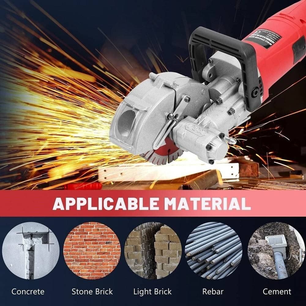 TRACCIATRICE SCANALATRICE A DISCO 5 DISCHI SCANALATORE MURO 2800W POMPA ACQUA - 10