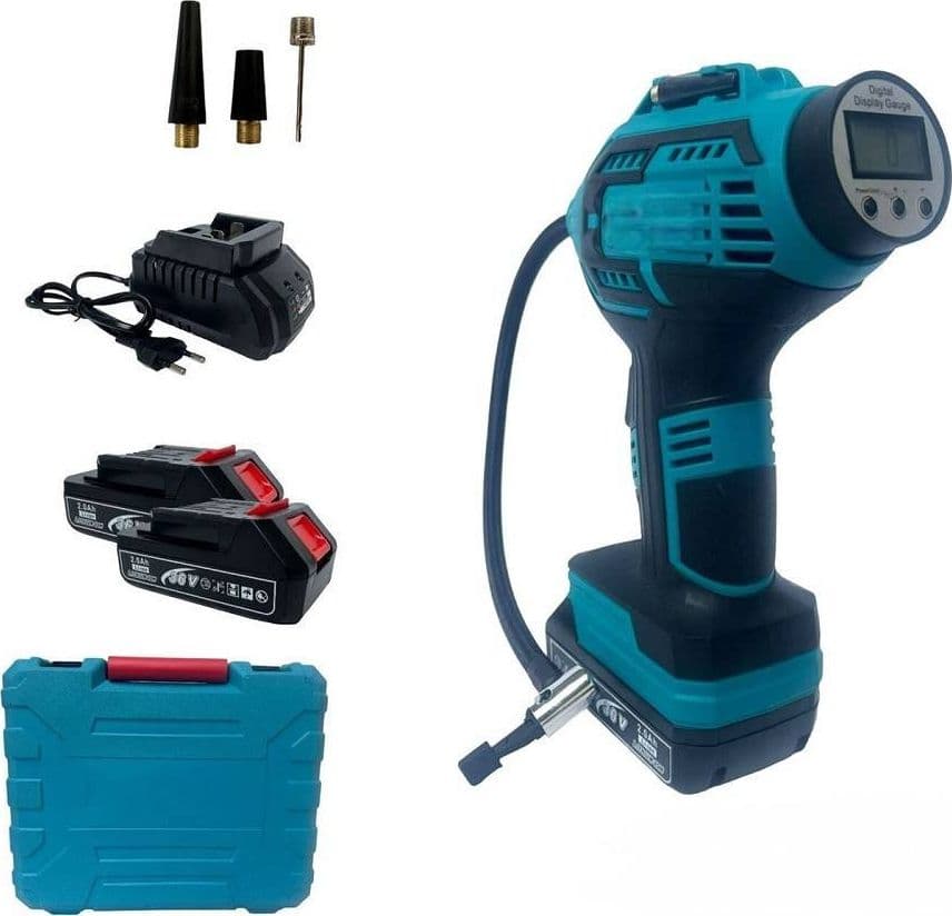 COMPRESSORE ARIA PORTATILE DOPPIA BATTERIA LITIO 36 V DIGITALE RUOTE AUTO MOTO - 6