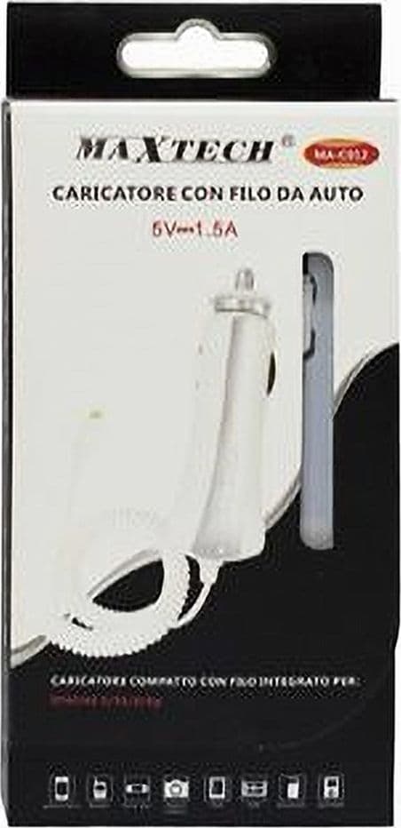 CARICATORE AUTO LIGHTNING CARICABATTERIA IPHONE IPAD 5V-1.5A FILO 1.2MT MA-C012 - 2