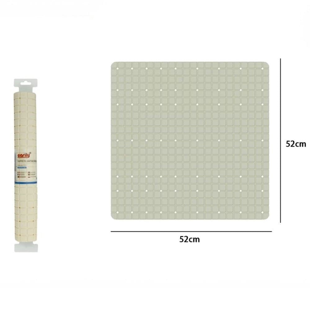 TAPPETO TAPPETINO PVC ANTISCIVOLO PER VASCA BAGNO DOCCIA QUADRATO 52X52CM 79765 - 2