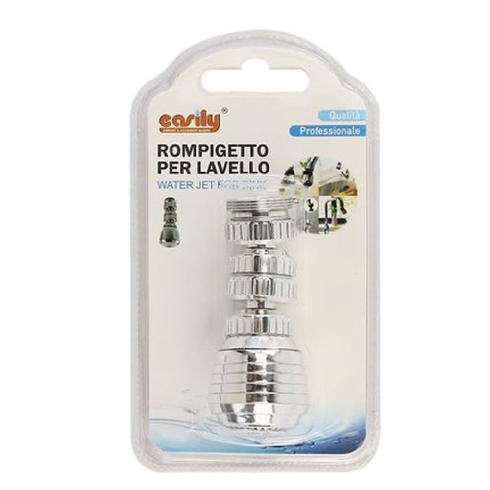 ROMPIGETTO RUBINETTO PER LAVELLO CUCINA AERATORE CROMATO 8CM FILTRO SNODATO 87160 - 3
