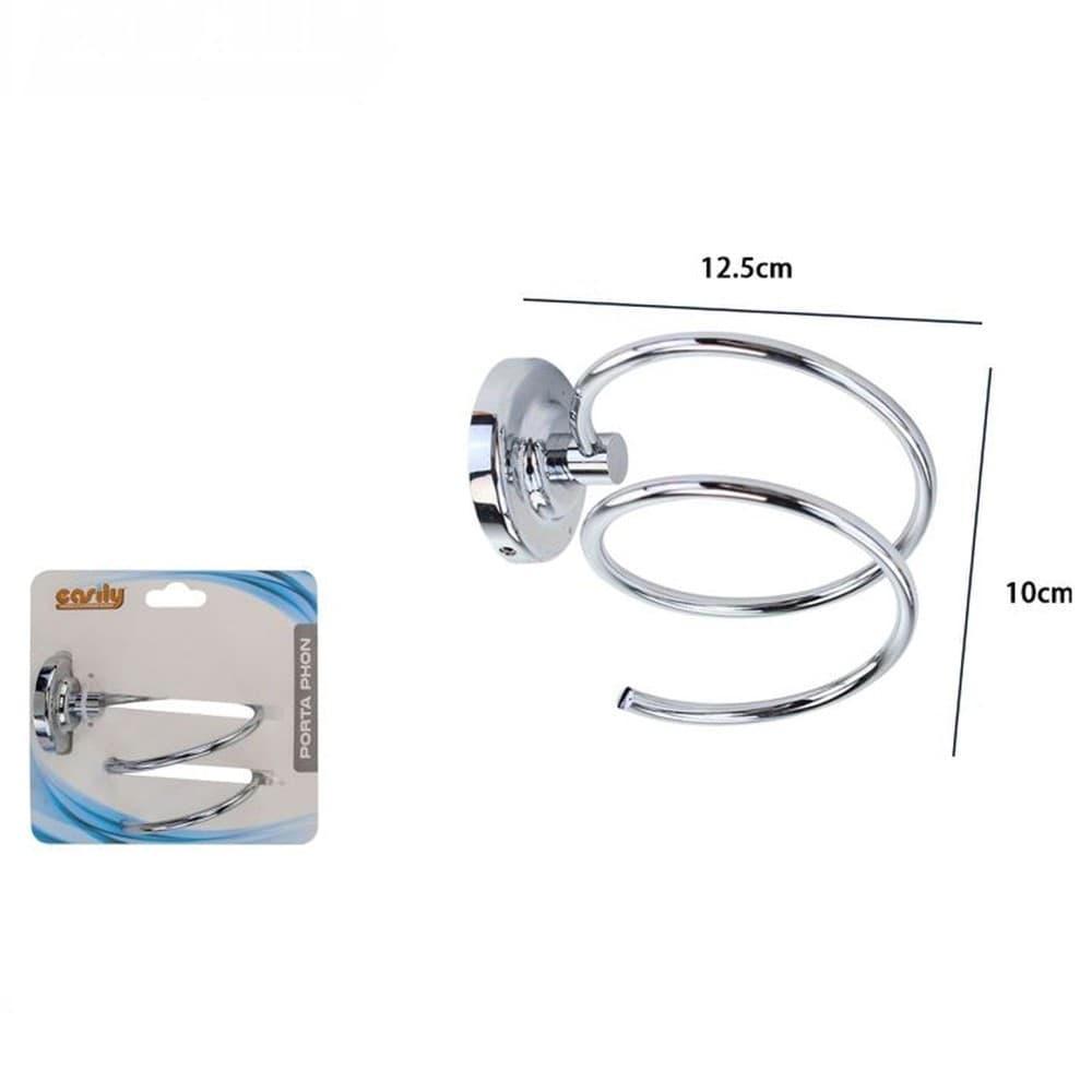 SUPPORTO PORTA PHON ASCIUGACAPELLI FISSAGGIO A PARETE MURO MODERNO BAGNO 79806 - 2