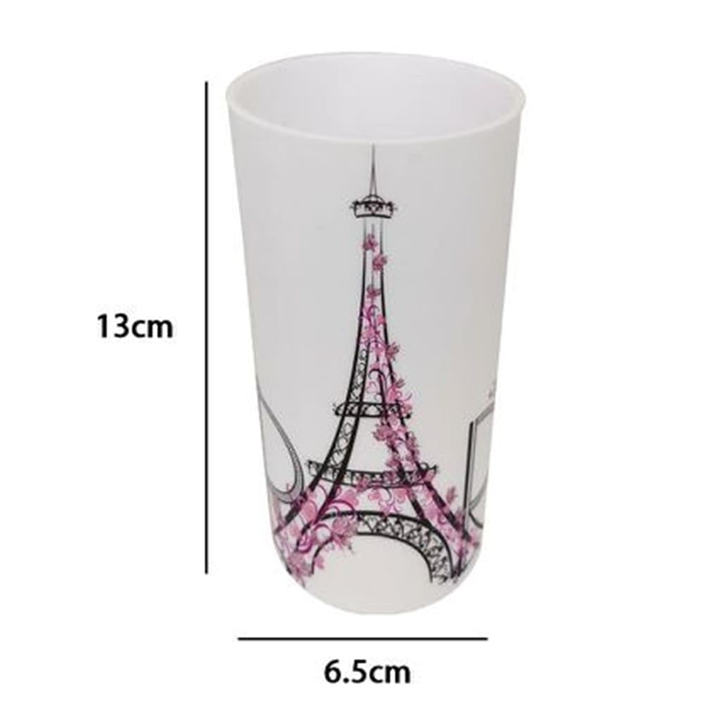 BICCHIERE PORTA SPAZZOLINO DECORATO SCRITTA PARIS ACCESSORI ARREDO BAGNO 87040 - 2