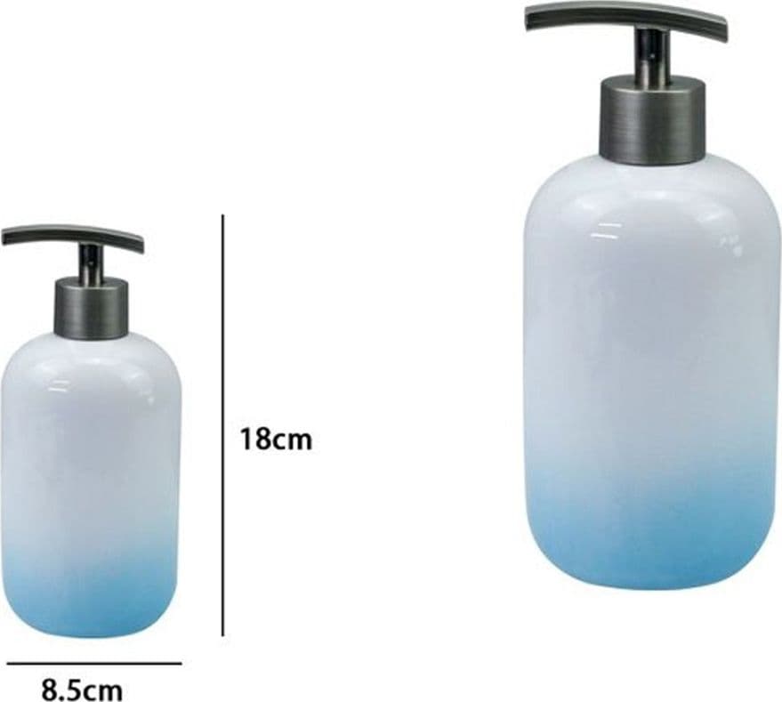 DISPENSER PORTASAPONE LIQUIDO BIANCO AZZURRO ACCESSORI BAGNO MODERNO ARREDO 59910 - 2