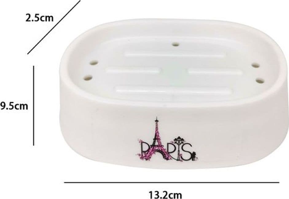 PIATTINO PER SAPONE PORTA SAPONETTA DECORATO SCRITTA PARIS ACCESSORI BAGNO 87042 - 2