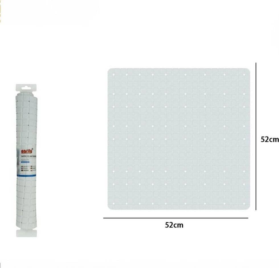 TAPPETO BIANCO TAPPETINO PVC ANTISCIVOLO PER VASCA BAGNO DOCCIA 52 X 52 CM 79762 - 2