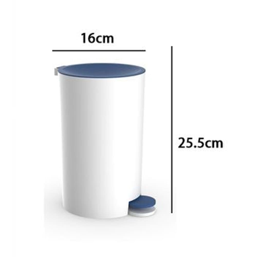 CESTINO PATTUMIERA A PEDALE ARREDO BAGNO BIANCO BLU IN PLASTICA ACCESSORIO 69893 - 2